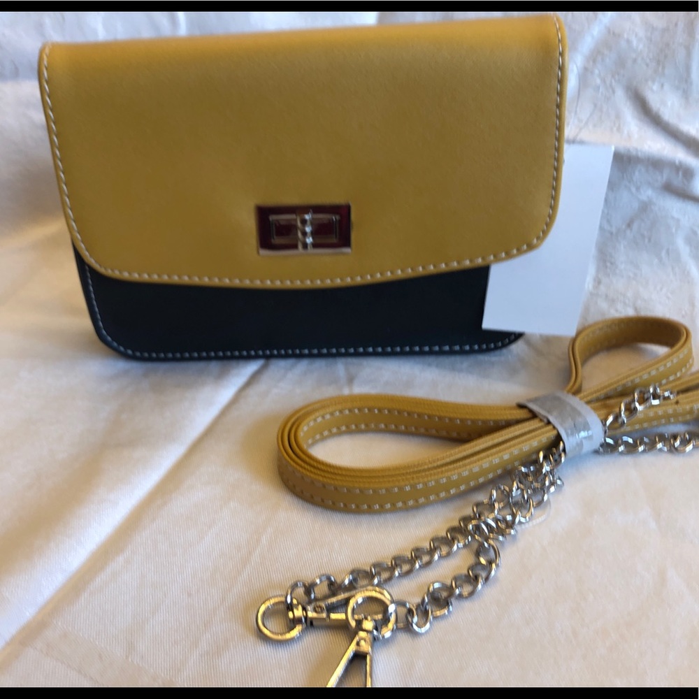 NWT Black & Gold Clutch Vegan Leather